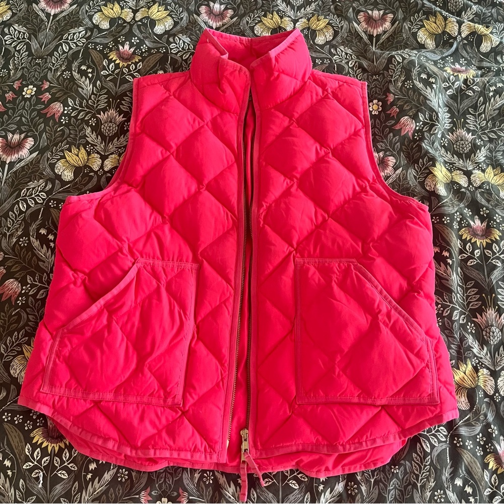 J.Crew Bright Pink Puffer Vest